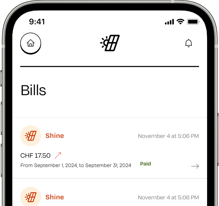 half phone with the view of your bills